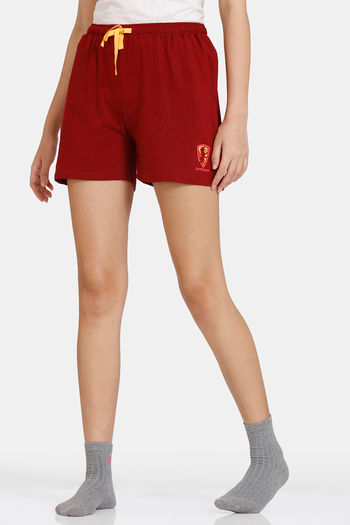 Buy Zivame Harry Potter Knit Cotton Shorts - Red Dahlia